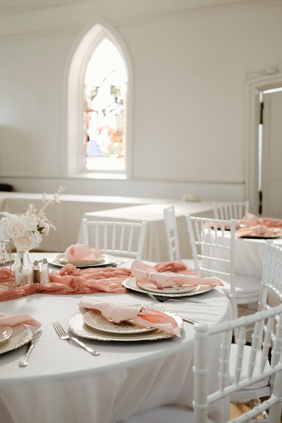 Reception tables at Empey Estates