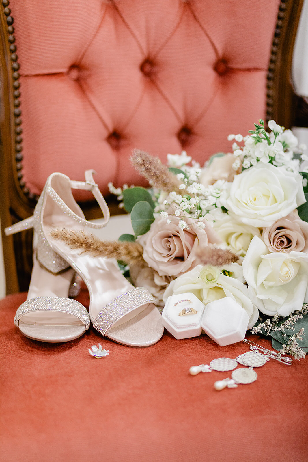 Bridal shoes and florals